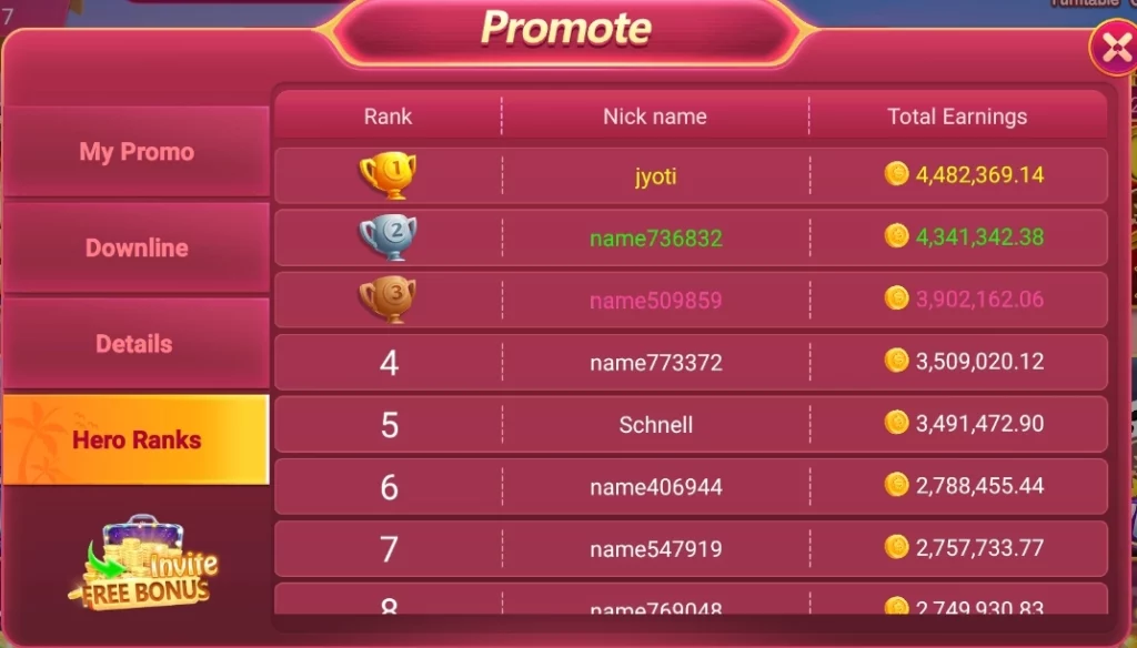 Latest Winners on 3 Patti ok